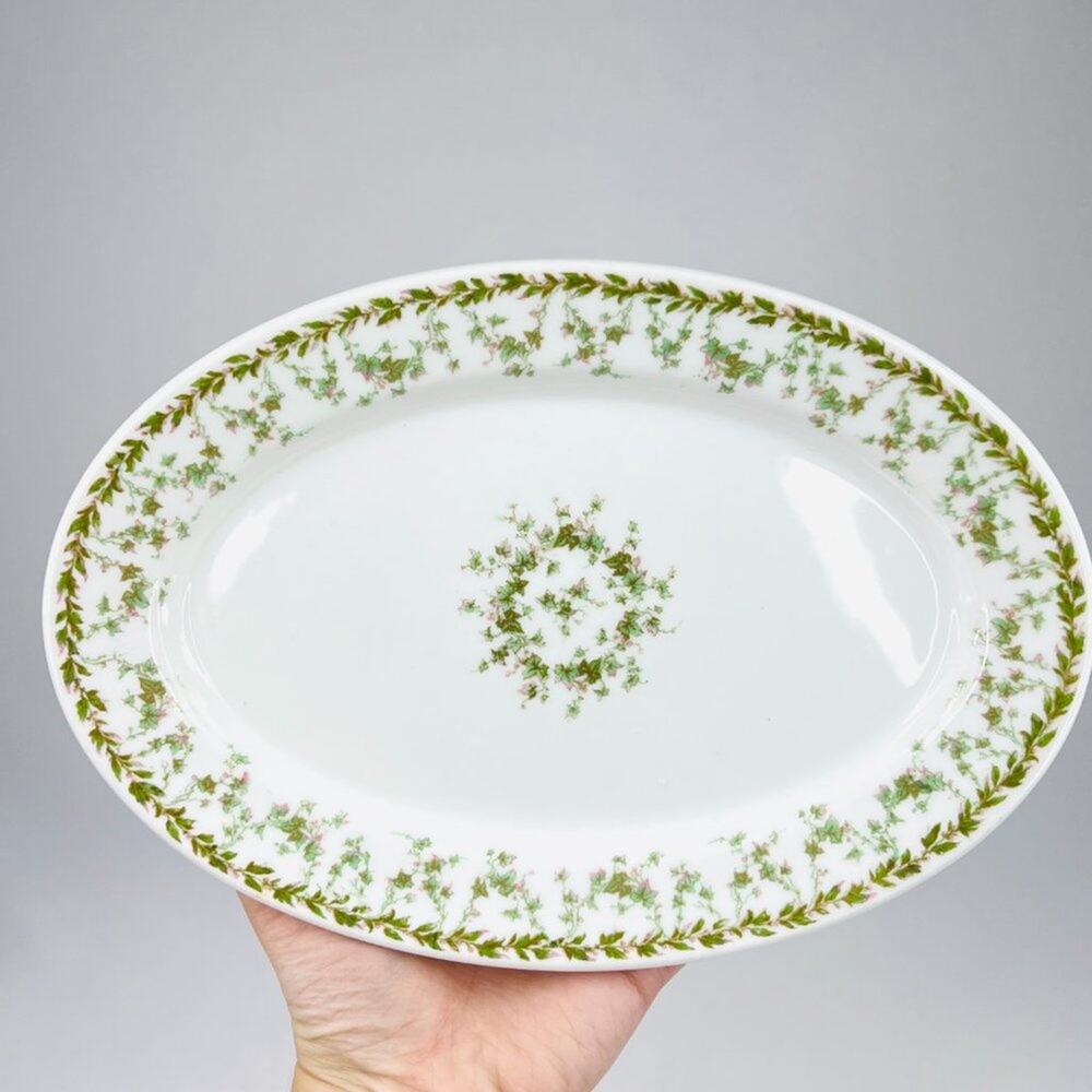 Vintage Haviland & Co France Holly Berry Ivy Print Dish